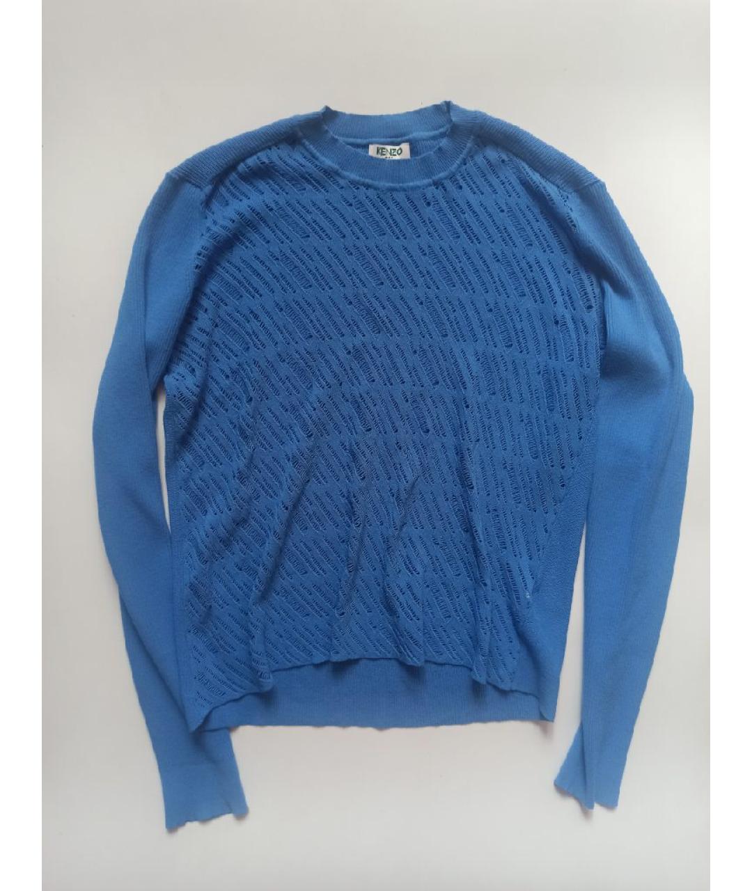 KENZO Голубой шерстяной джемпер / свитер, фото 9