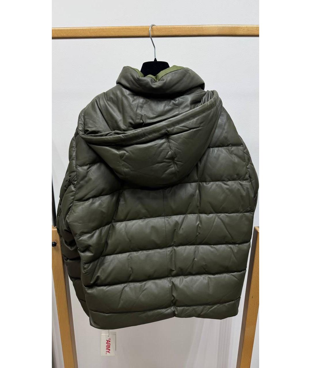 YVES SALOMON Хаки кожаная куртка, фото 3