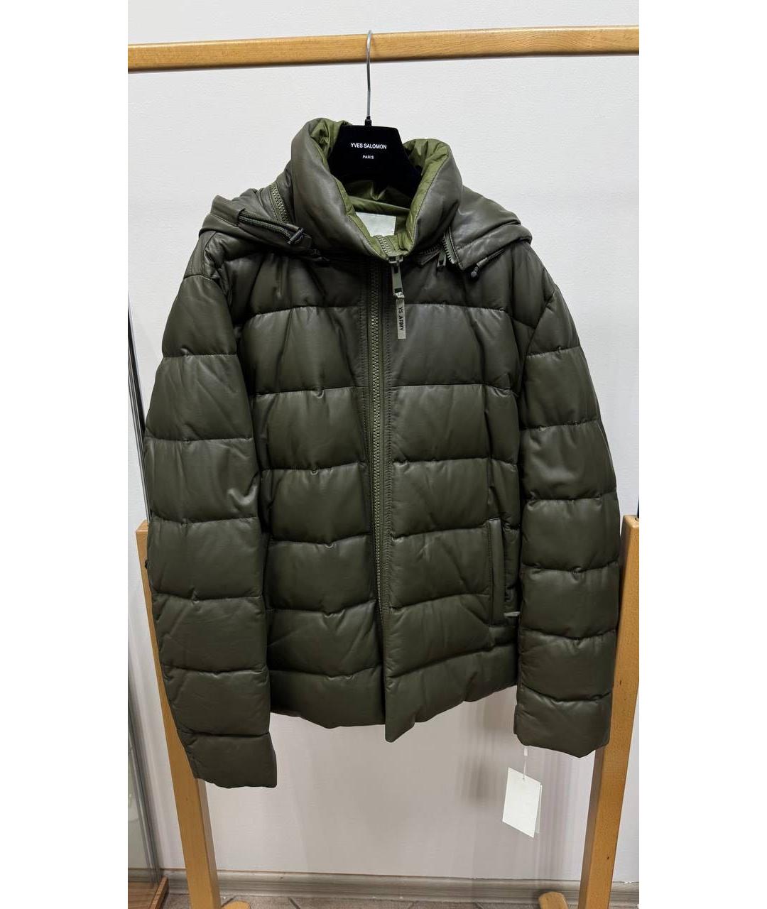 YVES SALOMON Хаки кожаная куртка, фото 4