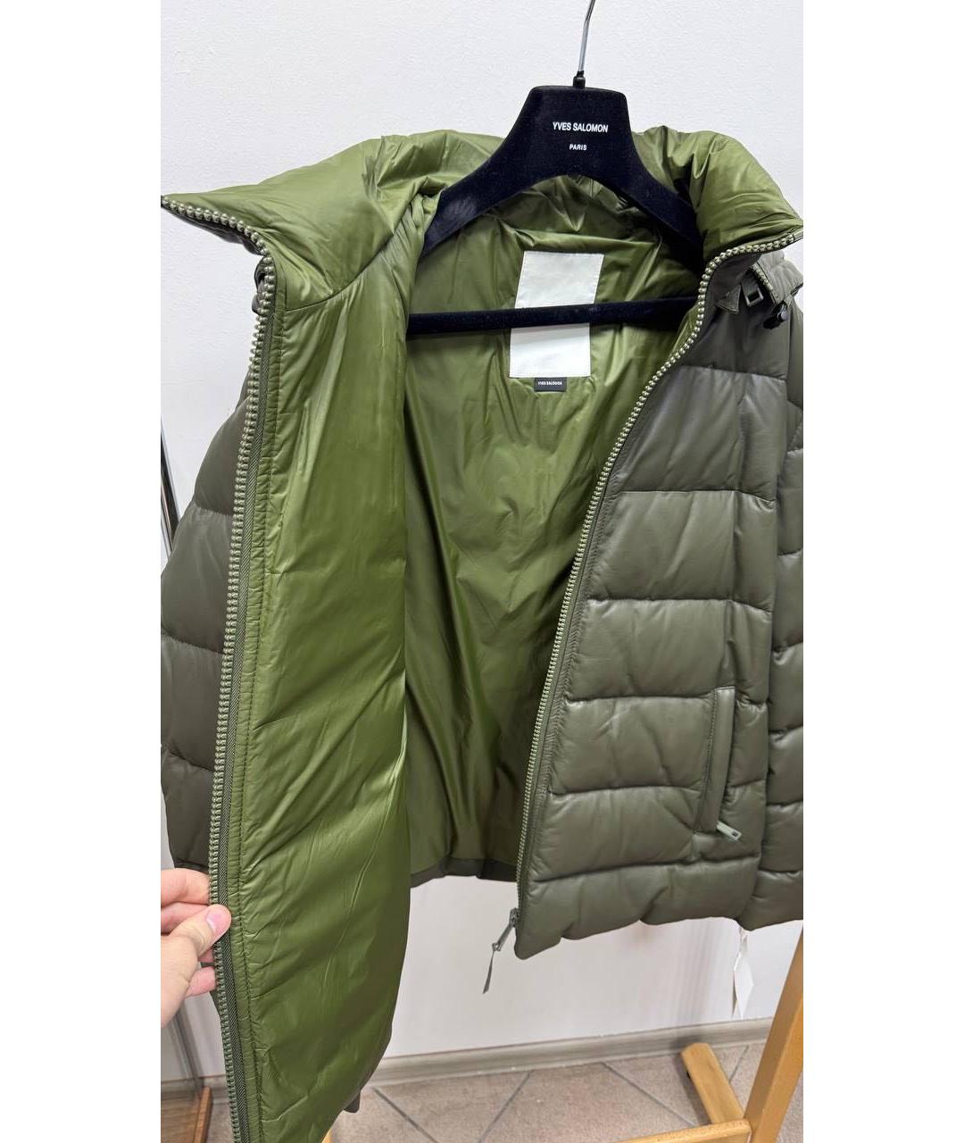 YVES SALOMON Хаки кожаная куртка, фото 2