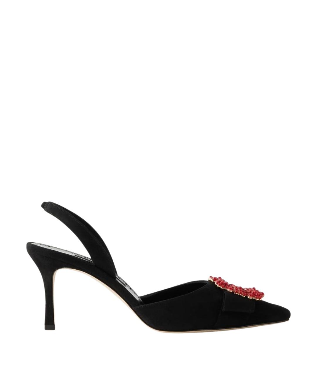 MANOLO BLAHNIK Черные замшевые туфли, фото 1