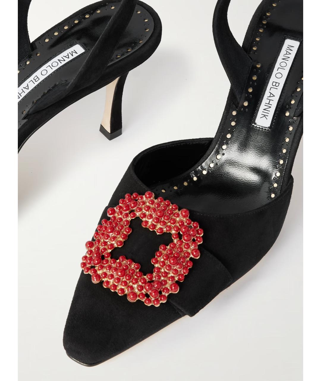 MANOLO BLAHNIK Черные замшевые туфли, фото 4