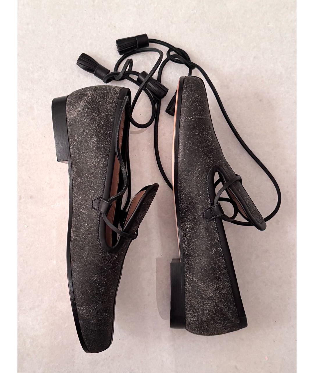 CHANEL Антрацитовые замшевые лоферы, фото 6