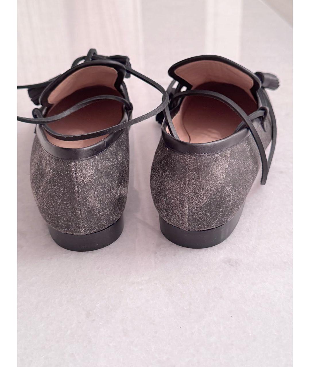 CHANEL Антрацитовые замшевые лоферы, фото 4