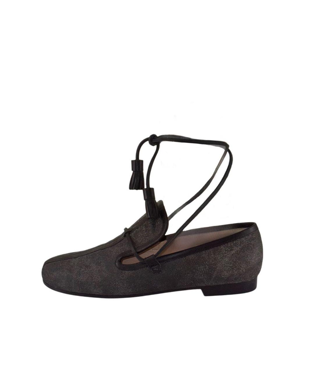 CHANEL Антрацитовые замшевые лоферы, фото 9