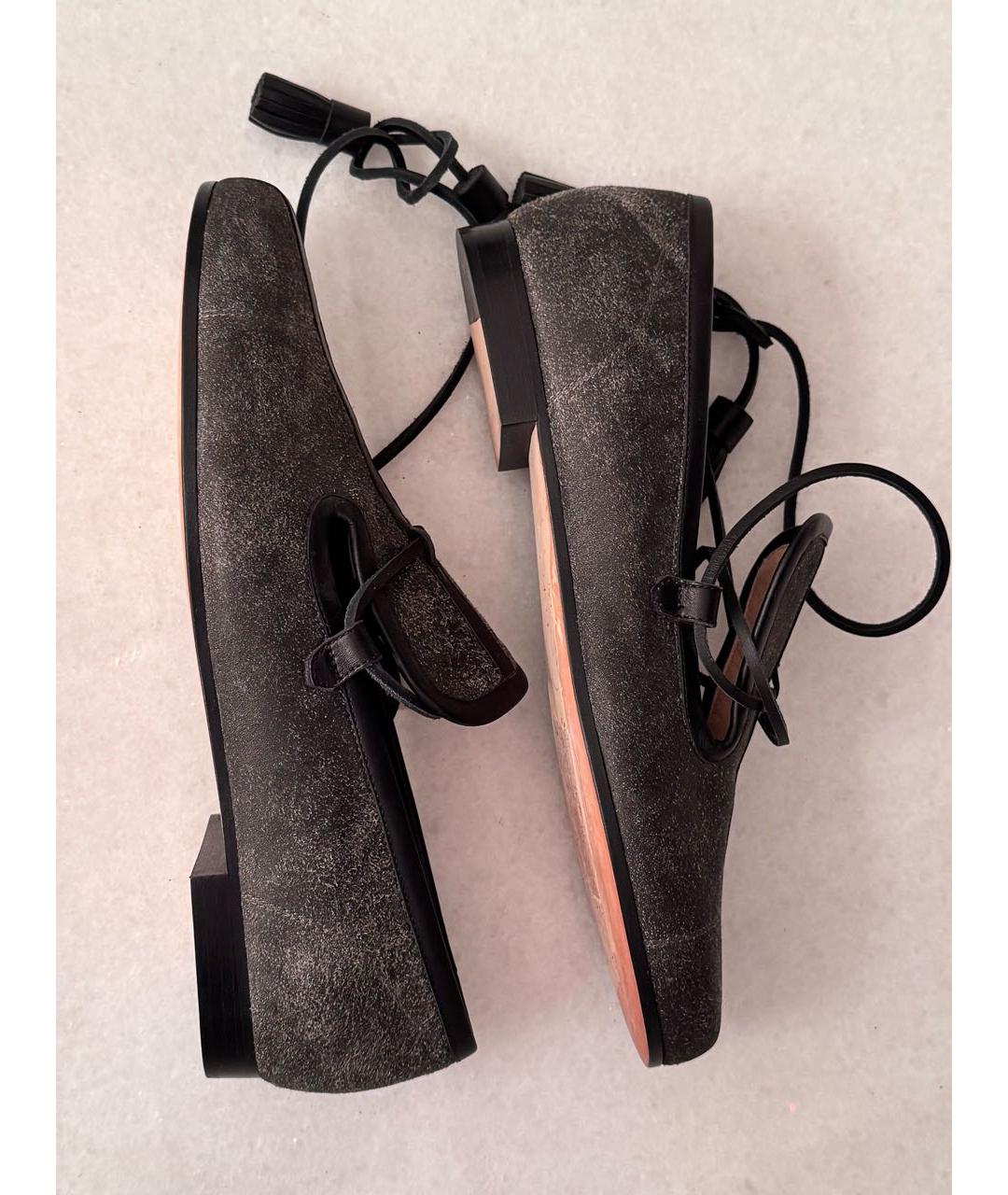 CHANEL Антрацитовые замшевые лоферы, фото 7