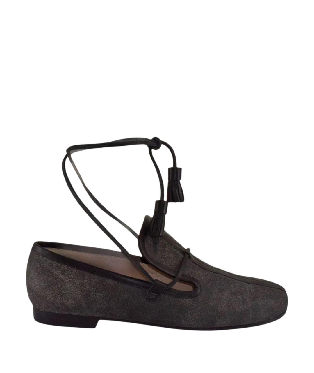 CHANEL Антрацитовые замшевые лоферы, фото 1