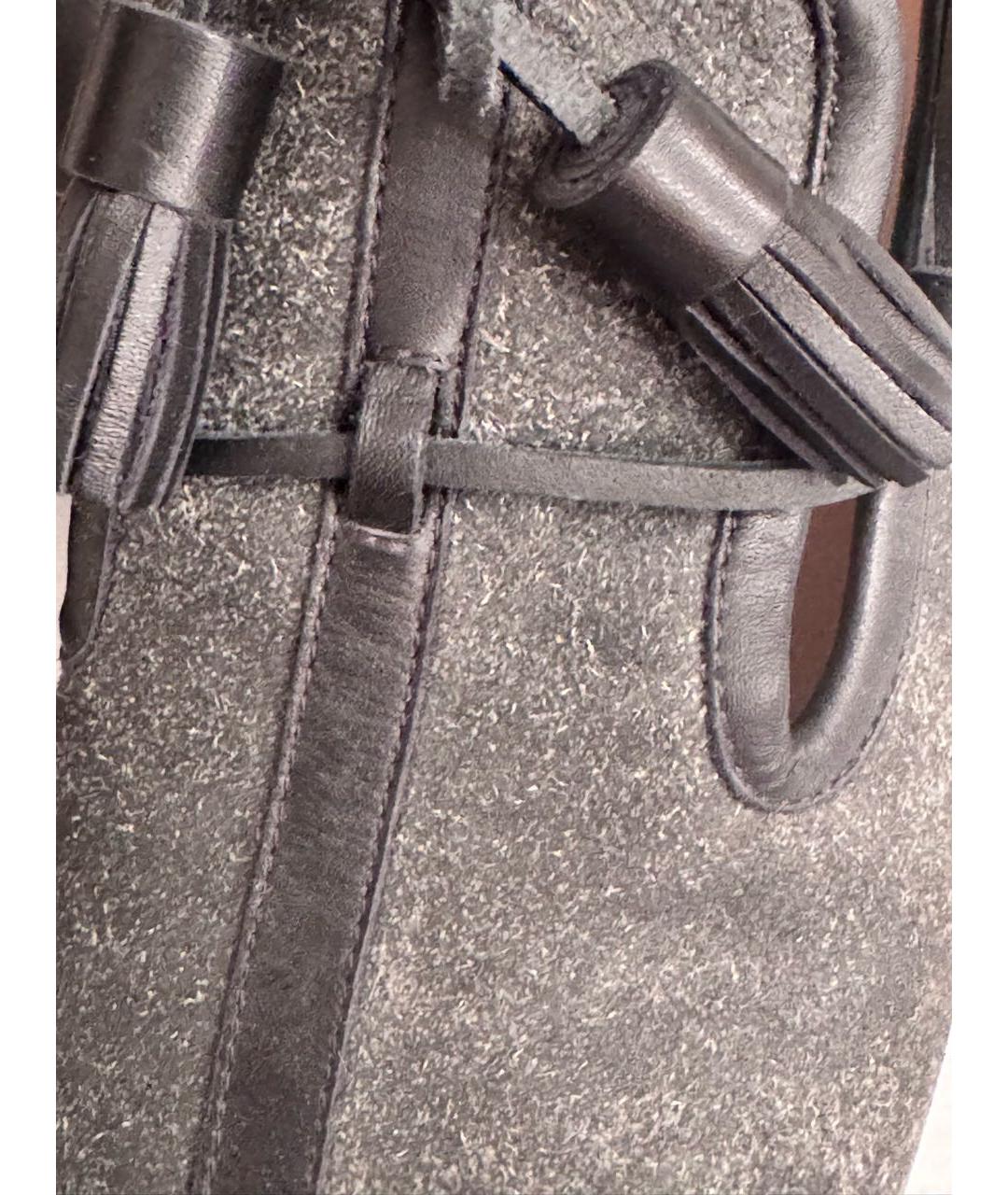 CHANEL Антрацитовые замшевые лоферы, фото 5