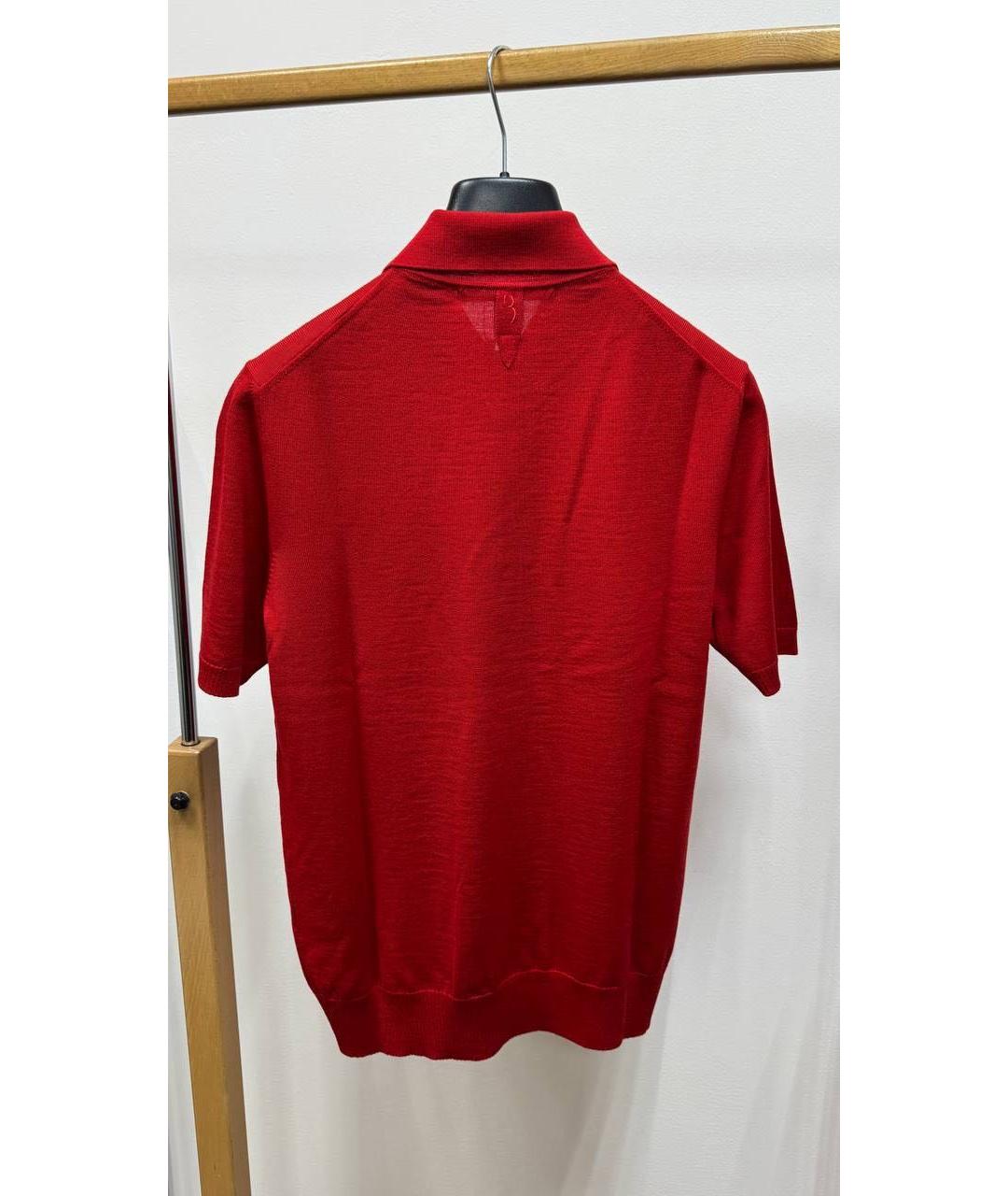BILLIONAIRE Красное хлопковое поло с коротким рукавом, фото 3