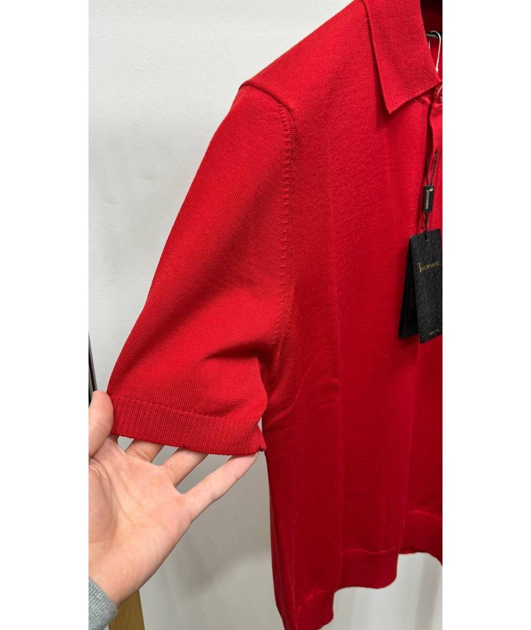 BILLIONAIRE Красное хлопковое поло с коротким рукавом, фото 2