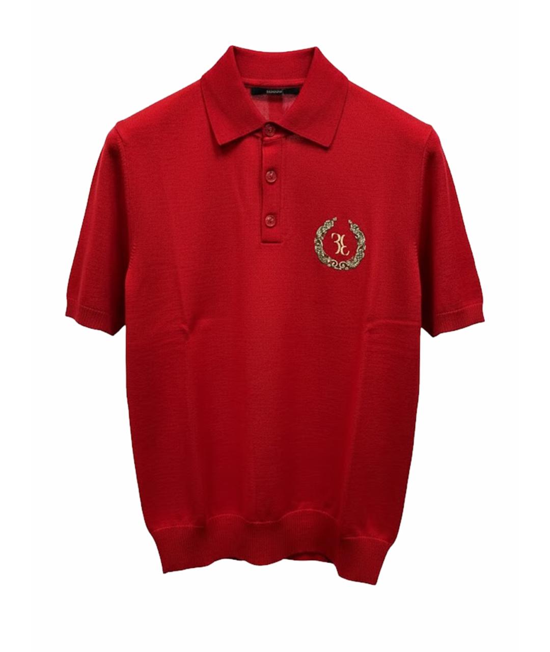 BILLIONAIRE Красное хлопковое поло с коротким рукавом, фото 1