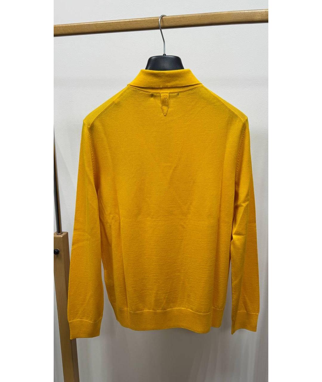 BILLIONAIRE Желтое хлопковое поло с длинным рукавом, фото 3