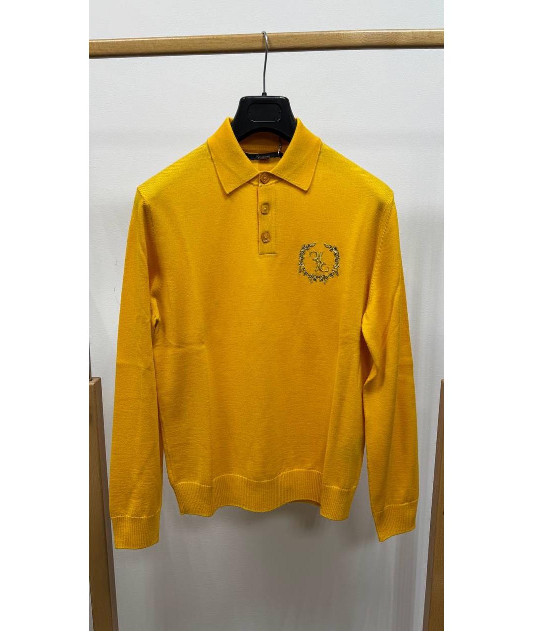 BILLIONAIRE Желтое хлопковое поло с длинным рукавом, фото 4