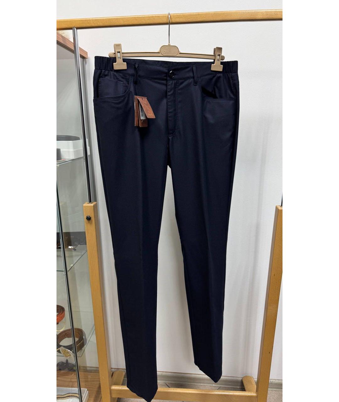 STEFANO RICCI Темно-синие шерстяные брюки чинос, фото 6