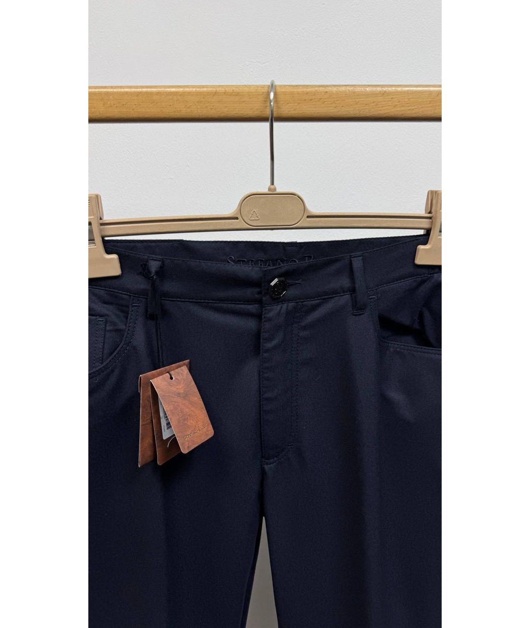STEFANO RICCI Темно-синие шерстяные брюки чинос, фото 2