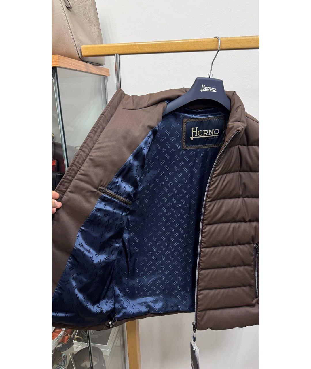 HERNO Коричневый полиэстеровый жилет, фото 2