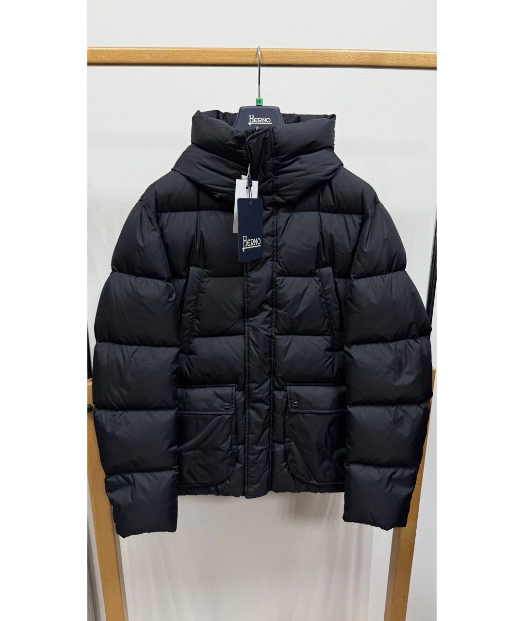 HERNO Черная полиэстеровая куртка, фото 4