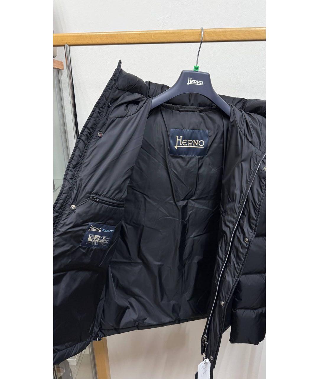 HERNO Черная полиэстеровая куртка, фото 2