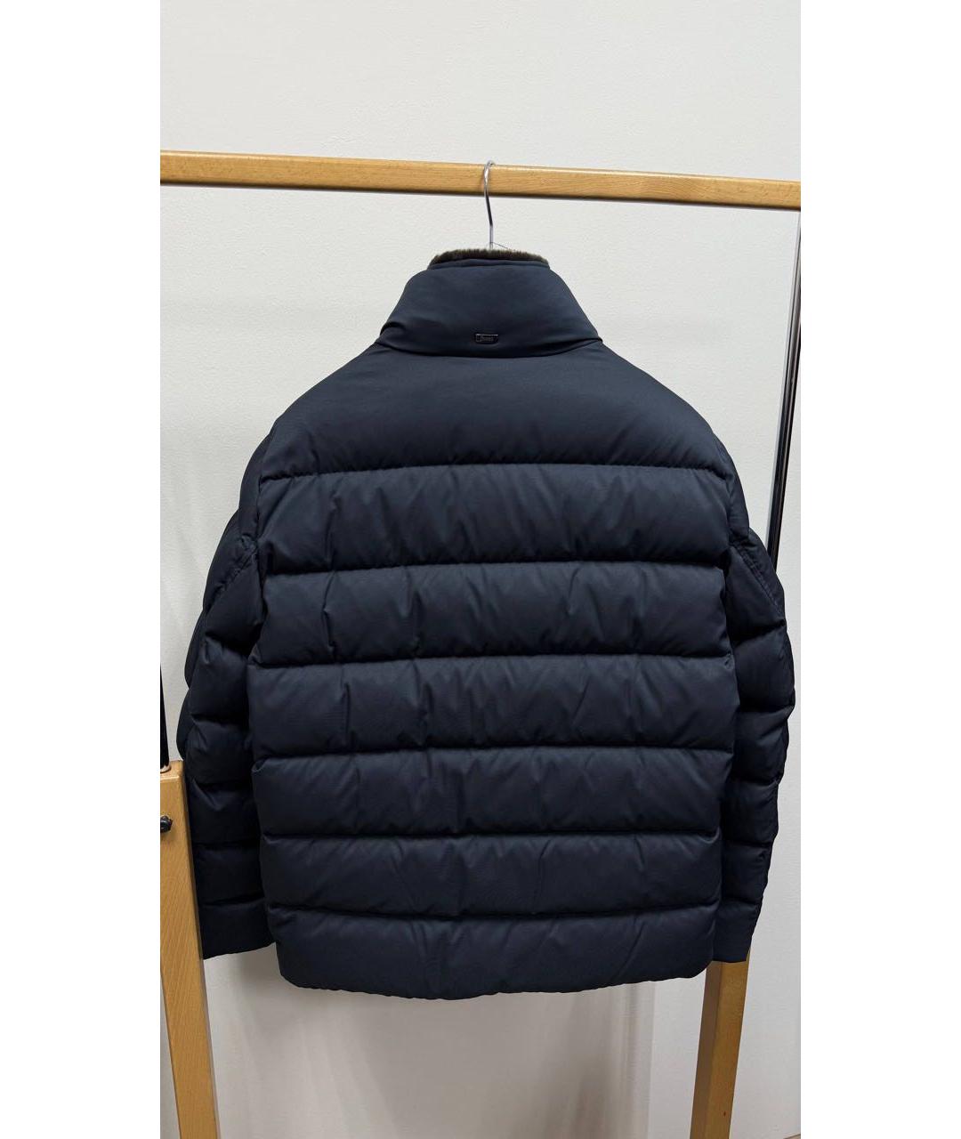 HERNO Темно-синяя полиэстеровая куртка, фото 2