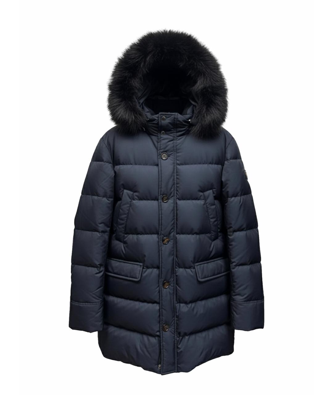 MOORER Темно-синяя полиуретановая куртка, фото 1