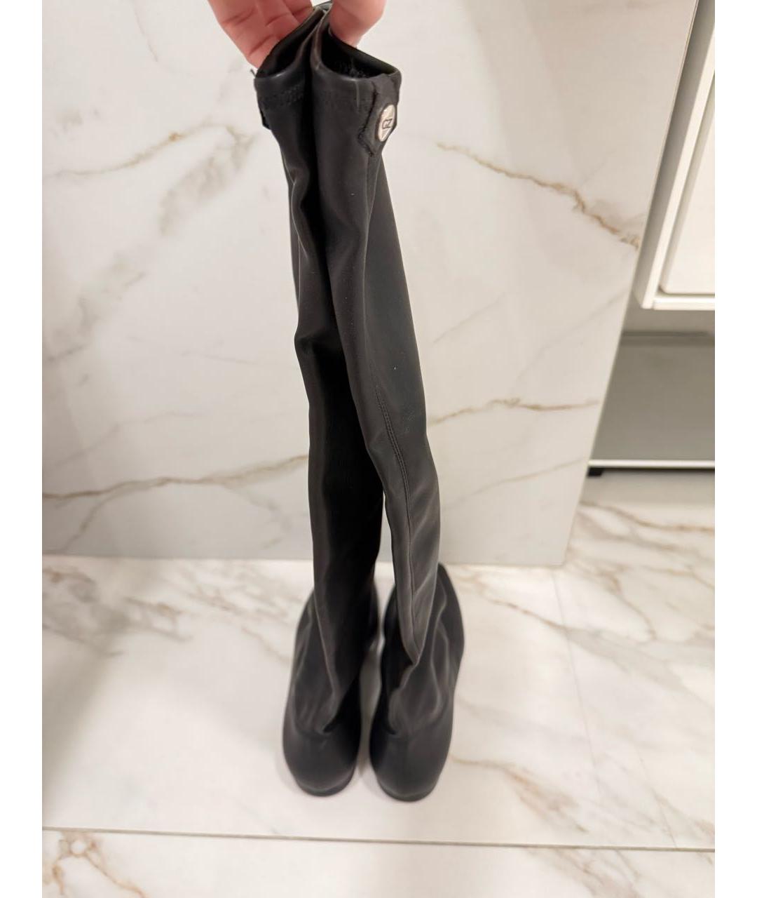 GIUSEPPE ZANOTTI DESIGN Черные кожаные ботфорты, фото 4