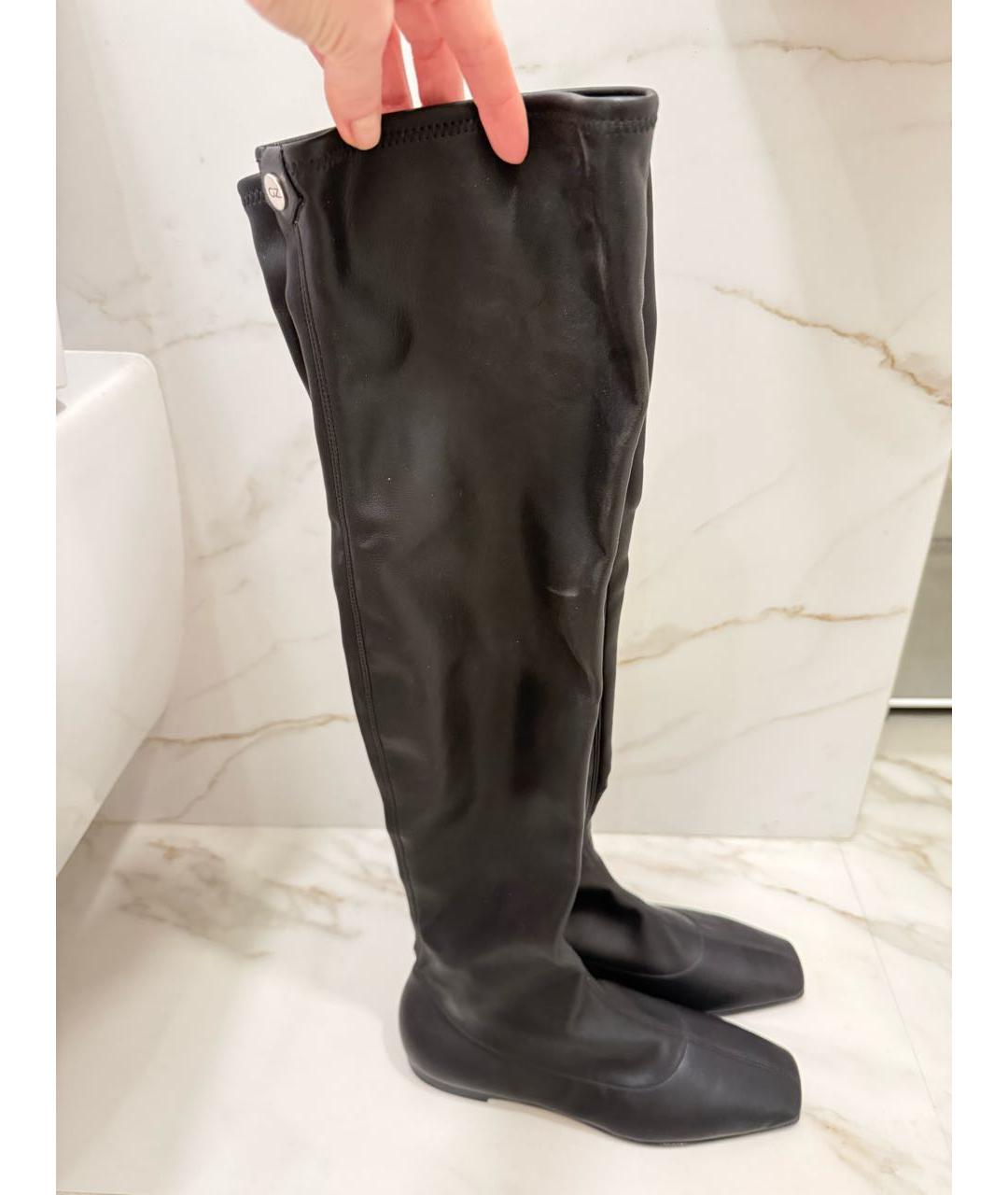 GIUSEPPE ZANOTTI DESIGN Черные кожаные ботфорты, фото 3