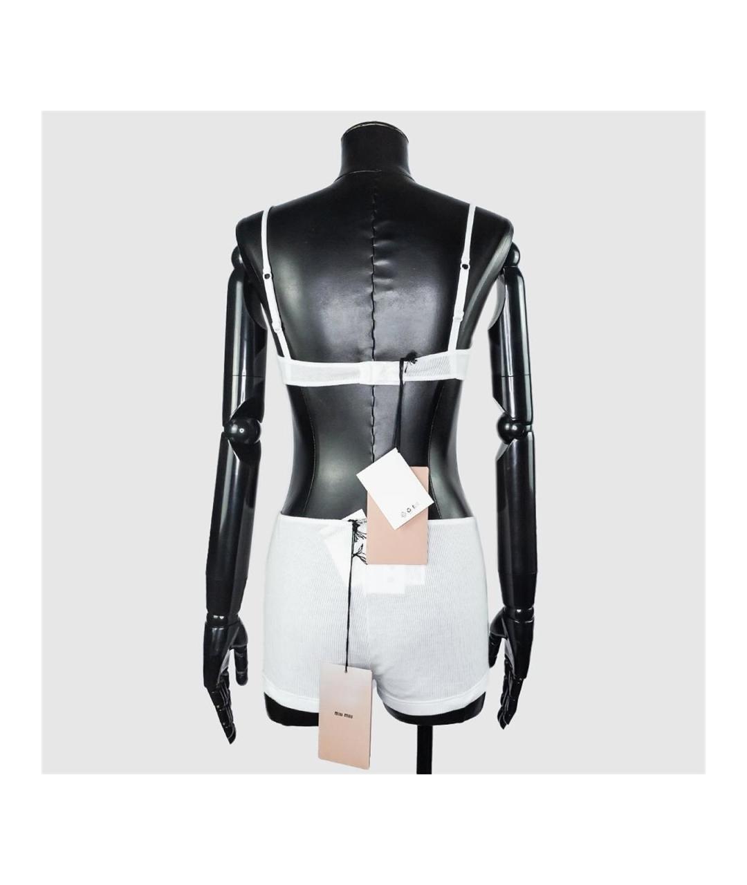 MIU MIU Белый хлопковый костюм с брюками, фото 4