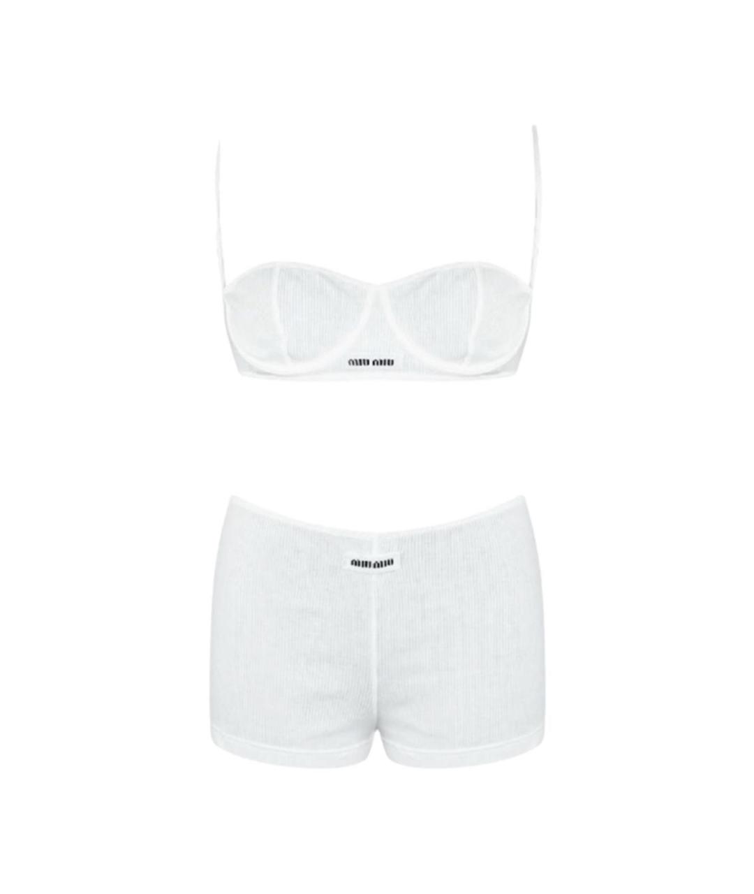 MIU MIU Белый хлопковый костюм с брюками, фото 1