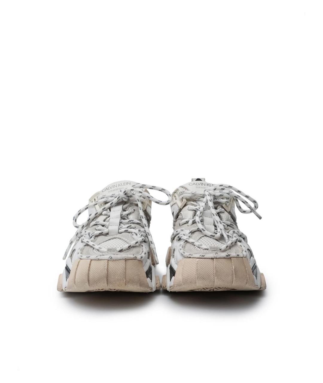 CALVIN KLEIN 205W39NYC Белые кожаные кроссовки, фото 4