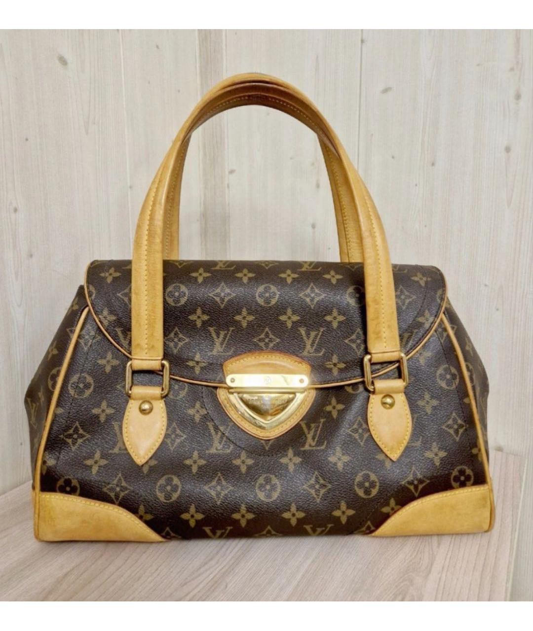 LOUIS VUITTON Коричневая кожаная сумка с короткими ручками, фото 8