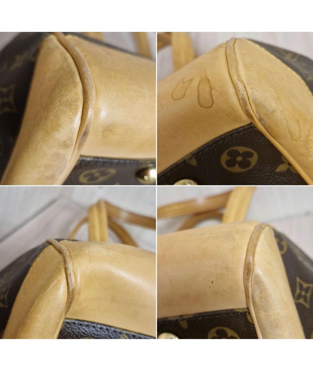 LOUIS VUITTON Коричневая кожаная сумка с короткими ручками, фото 6