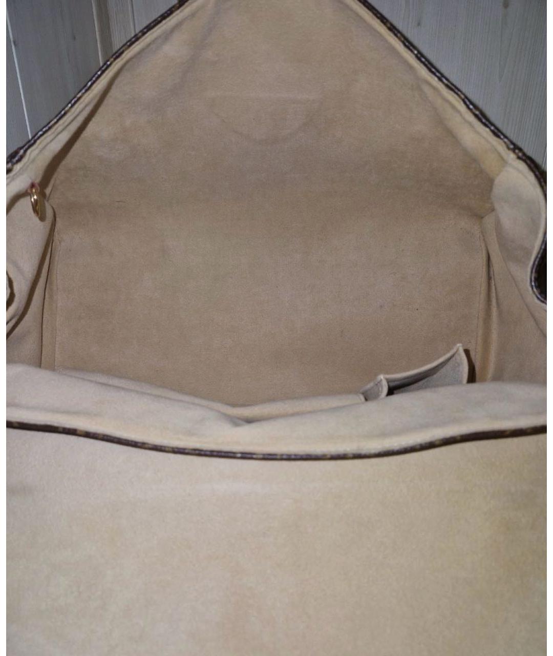 LOUIS VUITTON Коричневая кожаная сумка с короткими ручками, фото 7