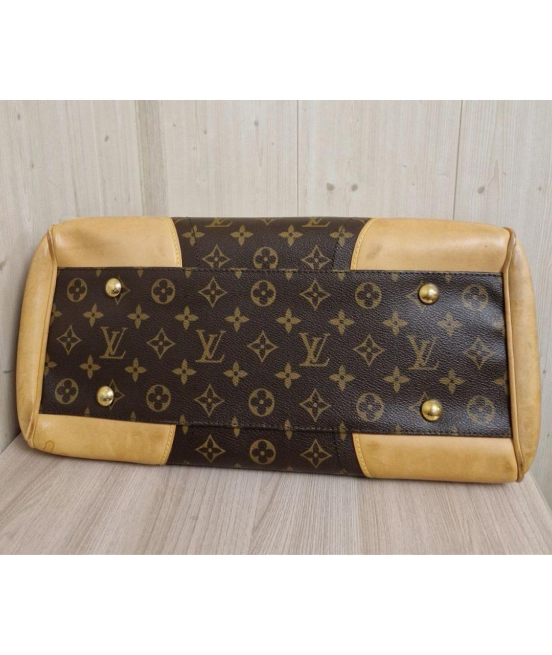 LOUIS VUITTON Коричневая кожаная сумка с короткими ручками, фото 4