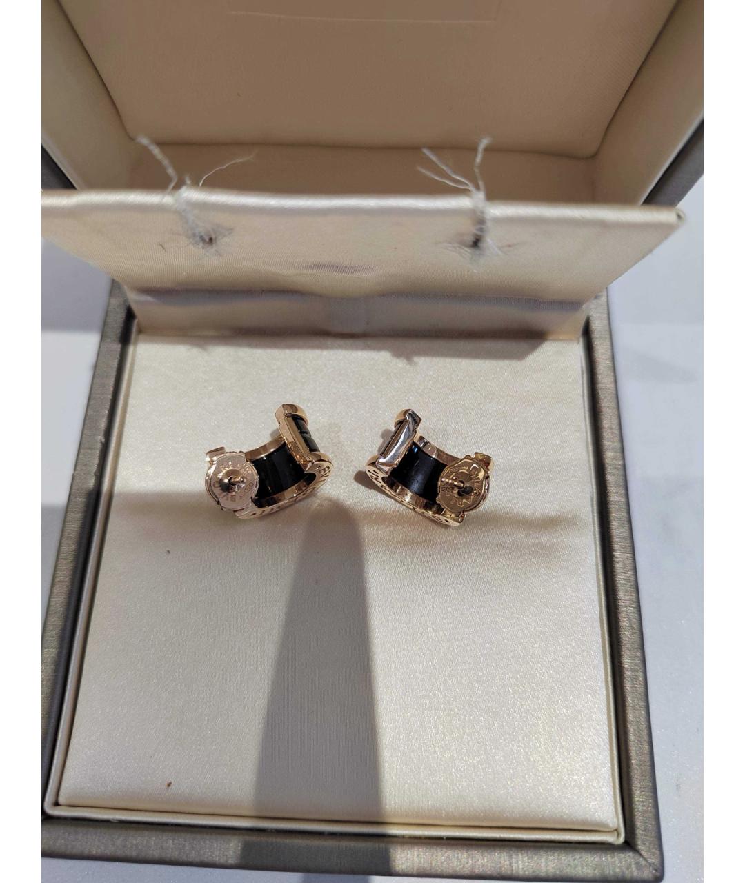 BVLGARI Черные серьги из розового золота, фото 4