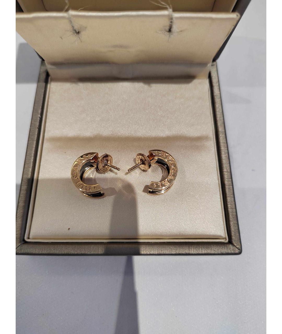 BVLGARI Черные серьги из розового золота, фото 5