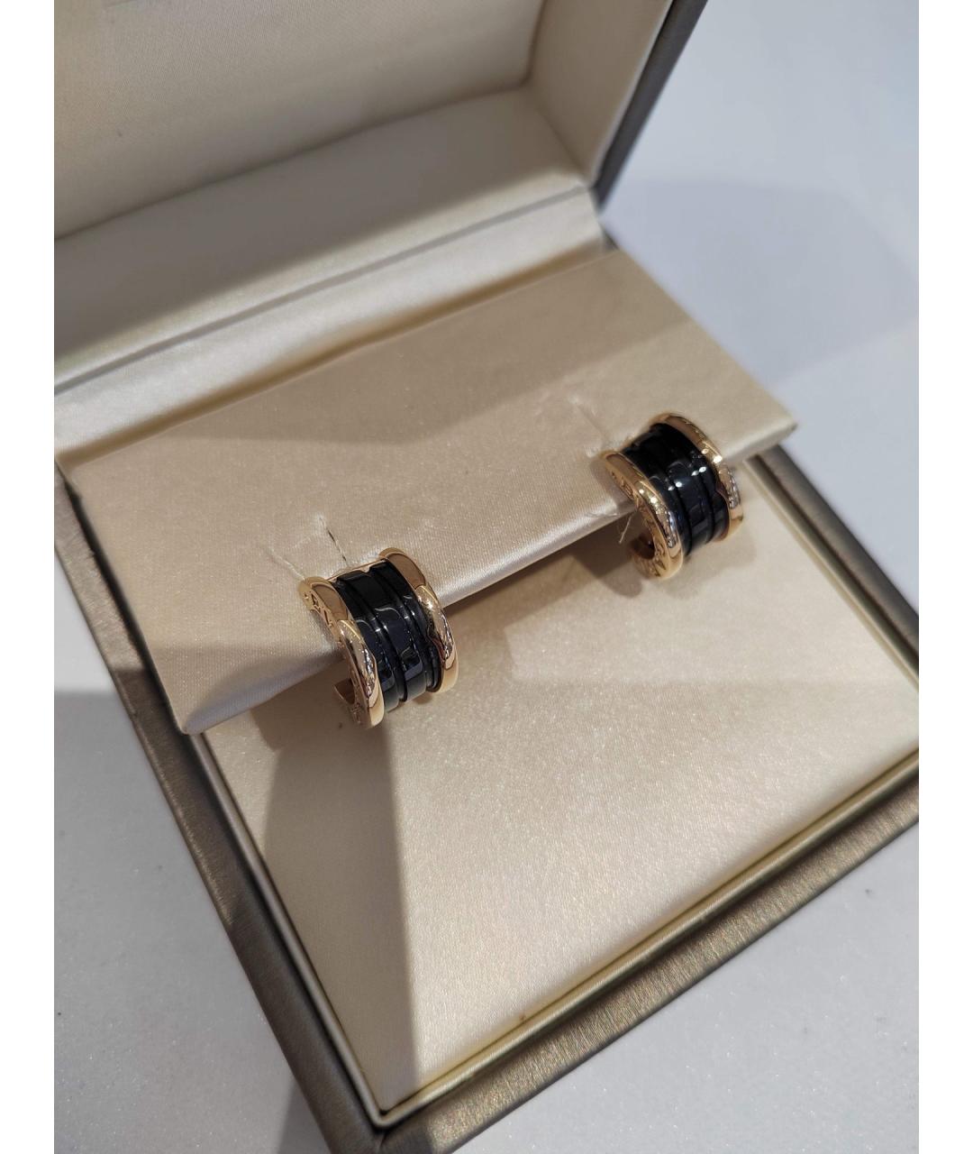 BVLGARI Черные серьги из розового золота, фото 3