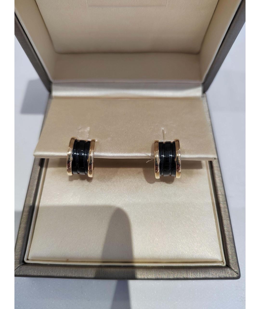 BVLGARI Черные серьги из розового золота, фото 6