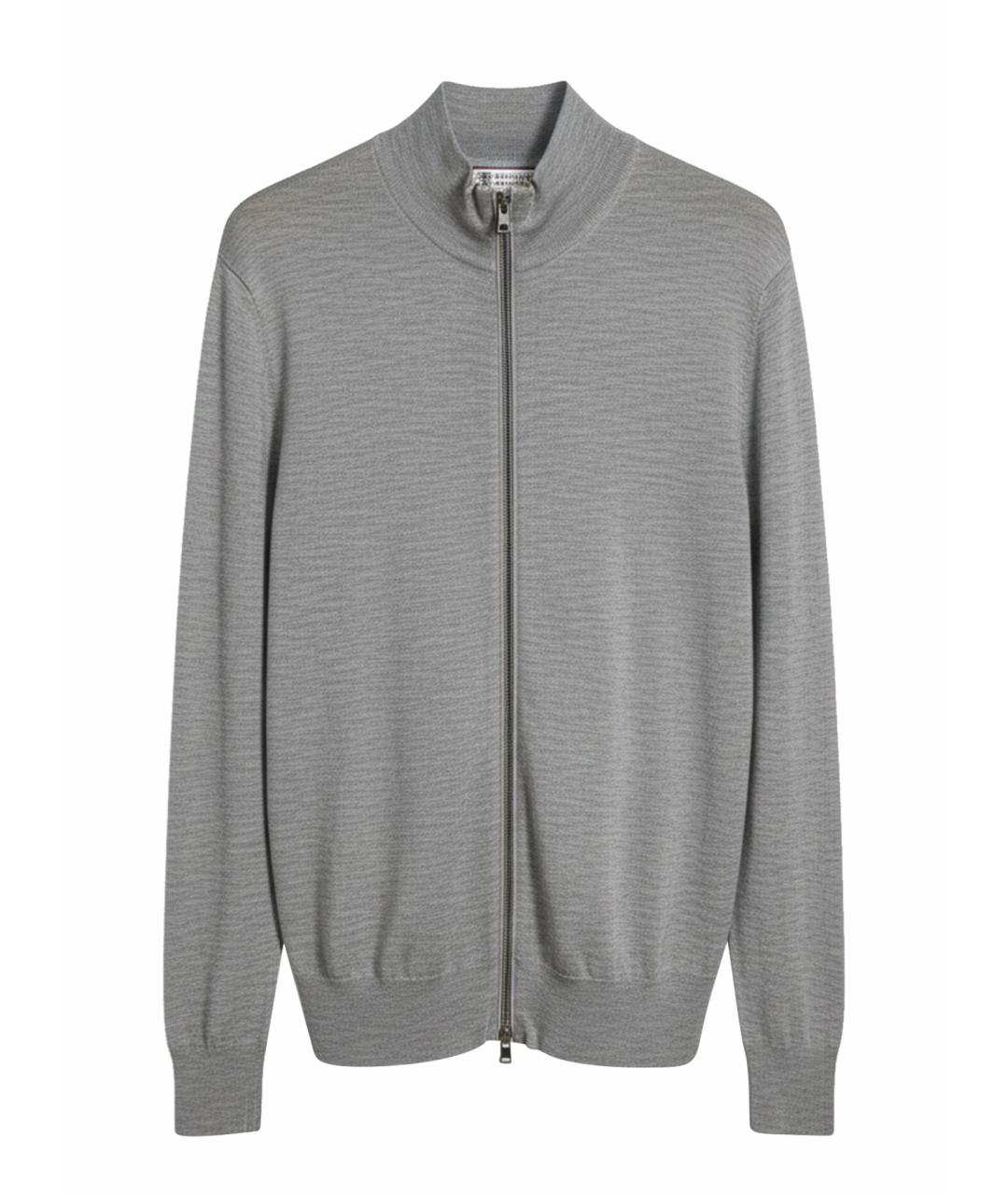 BRUNELLO CUCINELLI Серый кашемировый джемпер / свитер, фото 5