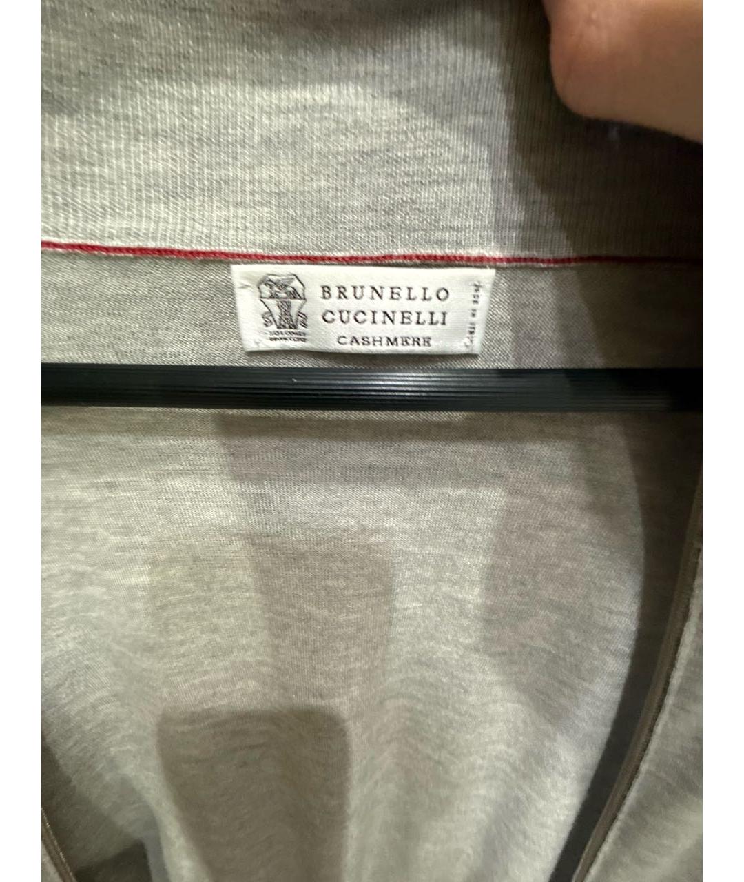 BRUNELLO CUCINELLI Серый кашемировый джемпер / свитер, фото 3