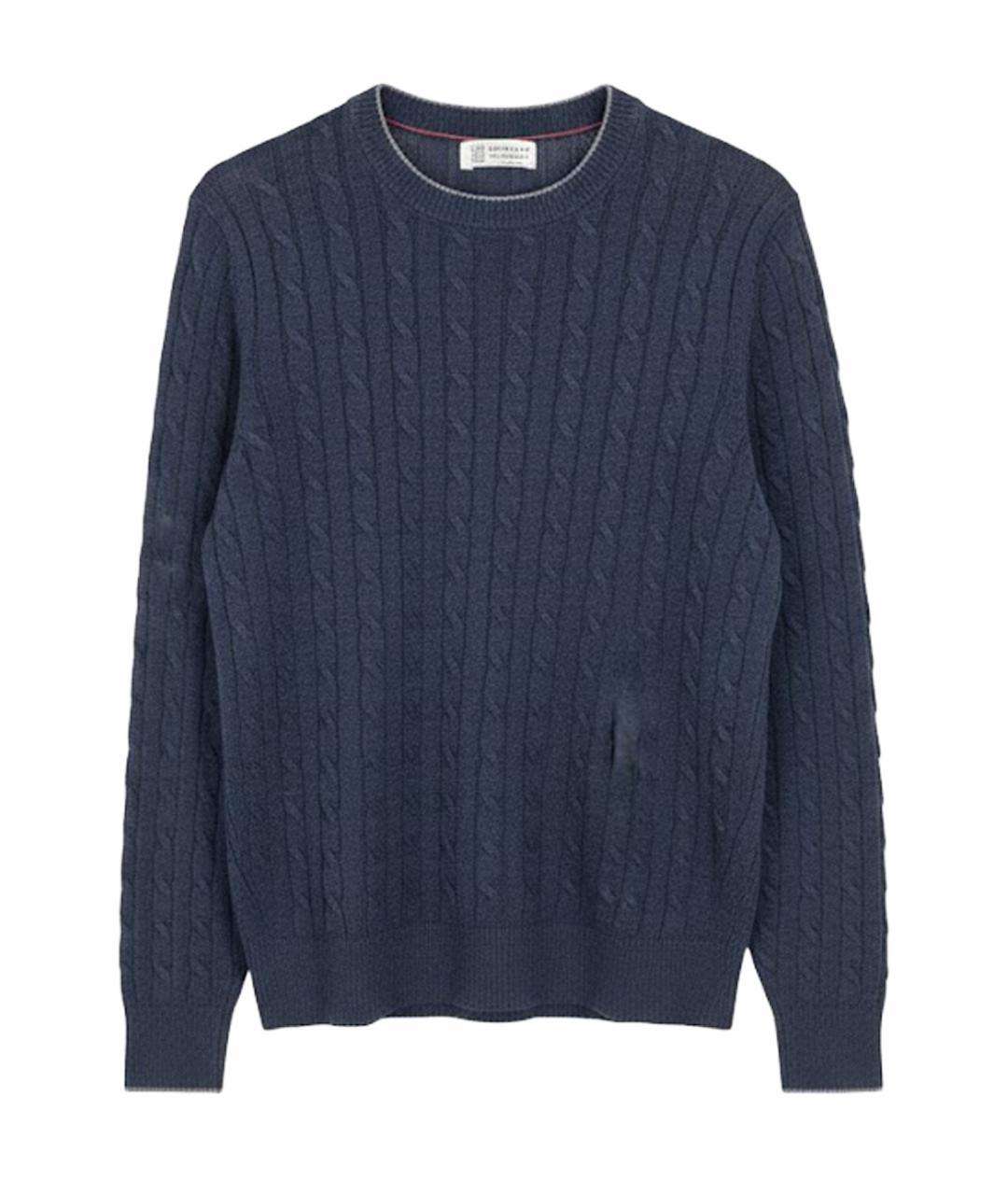 BRUNELLO CUCINELLI Темно-синий льняной джемпер / свитер, фото 1