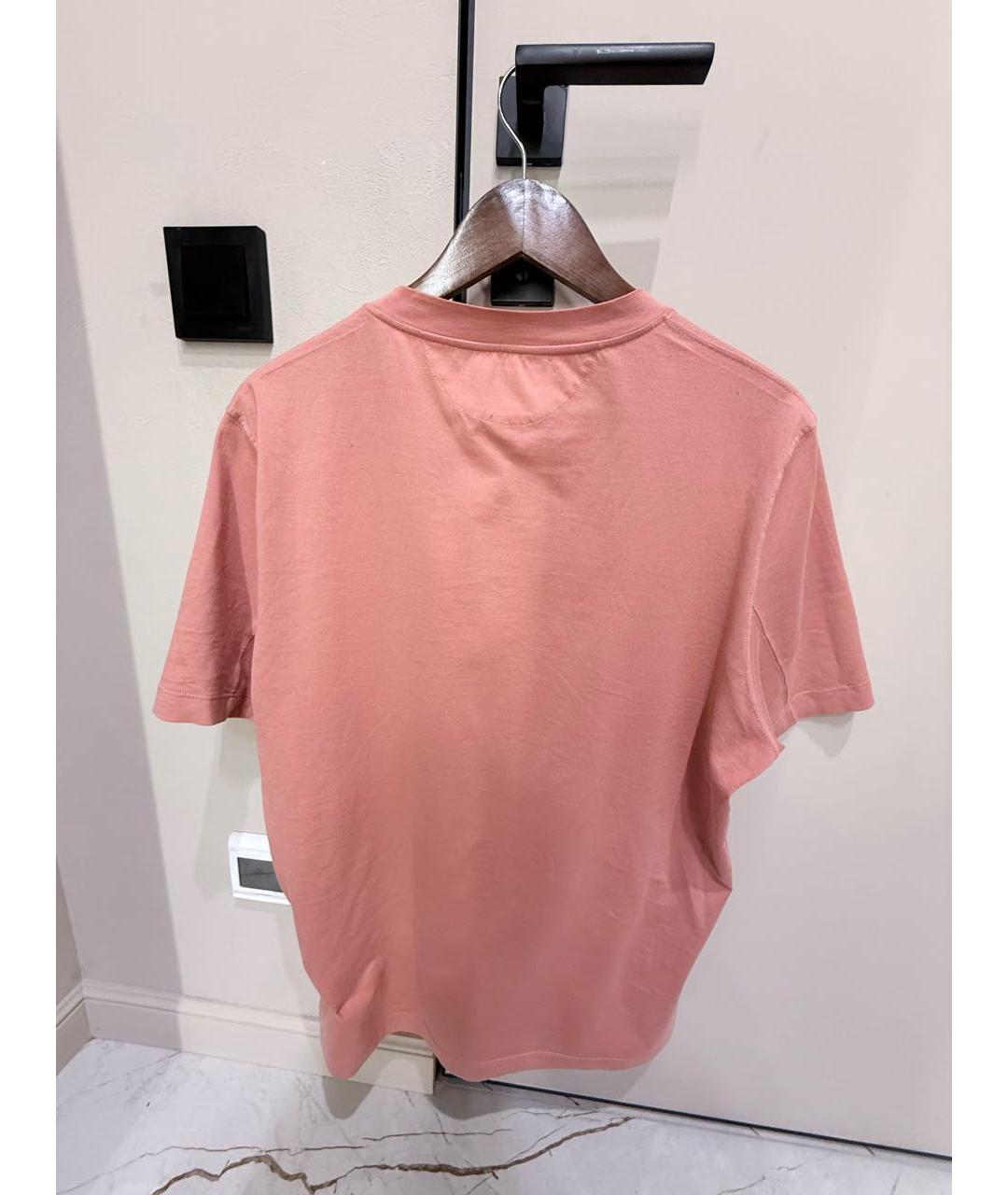 BRUNELLO CUCINELLI Коралловая хлопковая футболка, фото 2