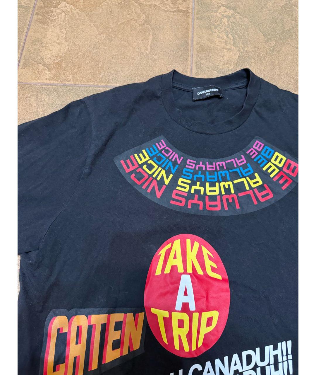 DSQUARED2 Черная хлопковая футболка, фото 4