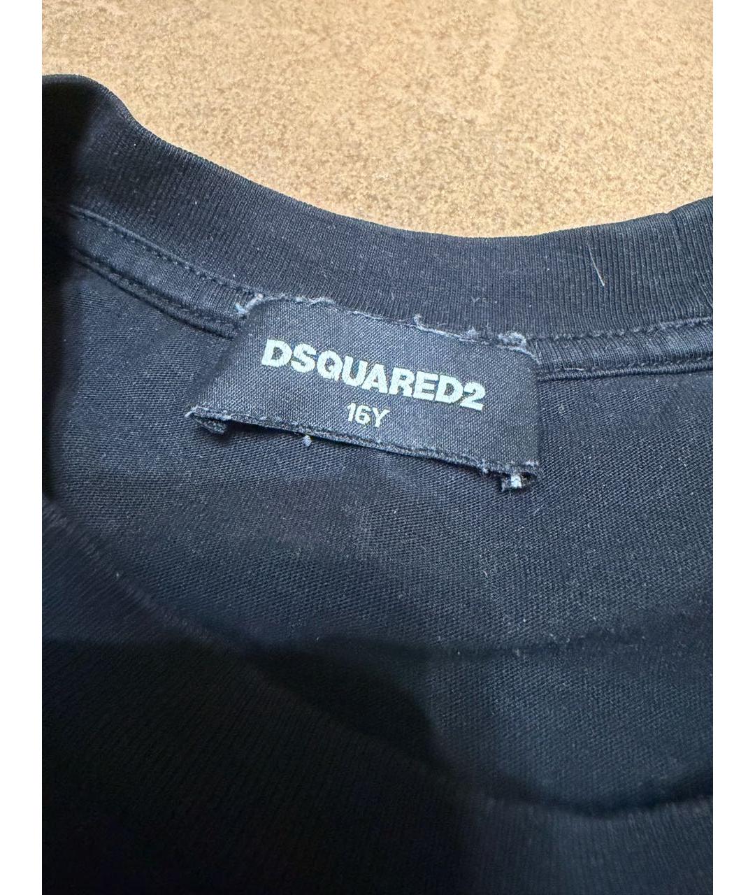 DSQUARED2 Черная хлопковая футболка, фото 3