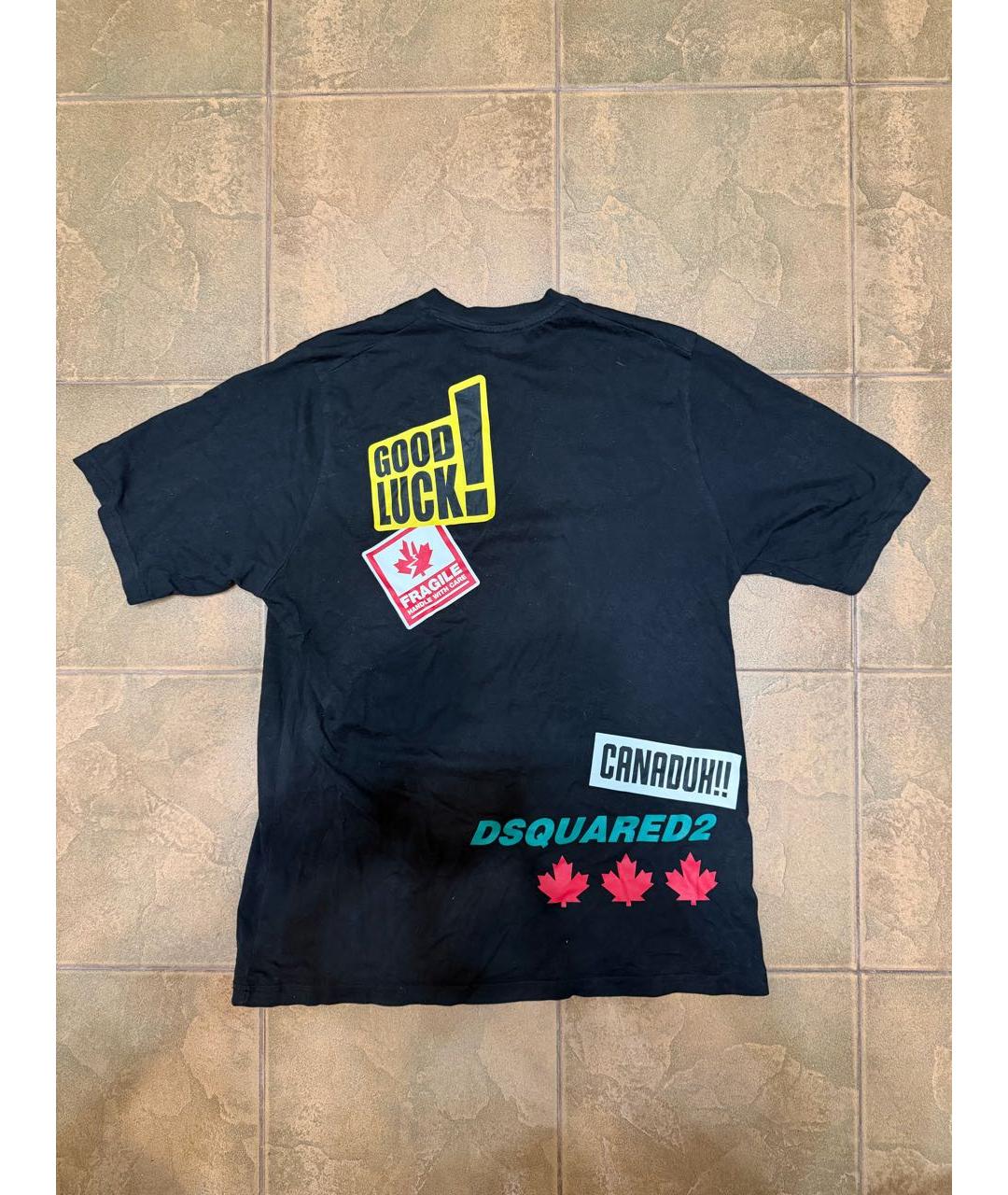 DSQUARED2 Черная хлопковая футболка, фото 2