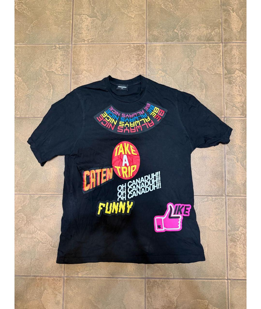 DSQUARED2 Черная хлопковая футболка, фото 6