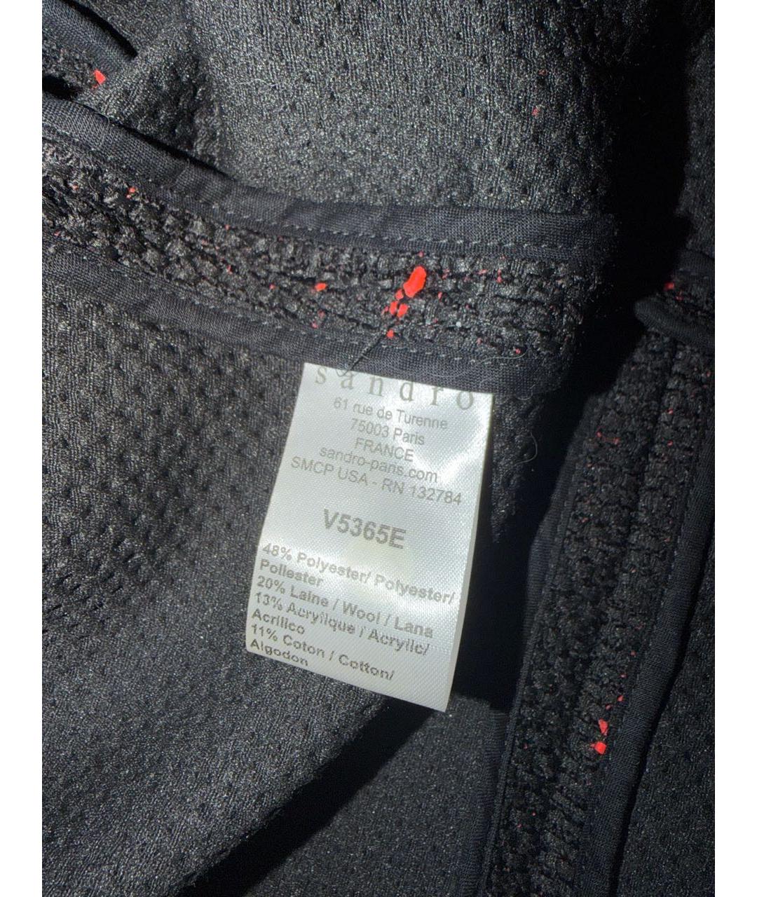 SANDRO Черный полиэстеровый жакет/пиджак, фото 4