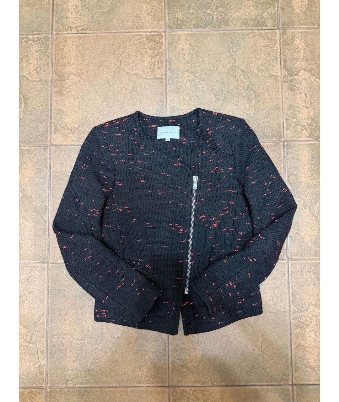 SANDRO Черный полиэстеровый жакет/пиджак, фото 6