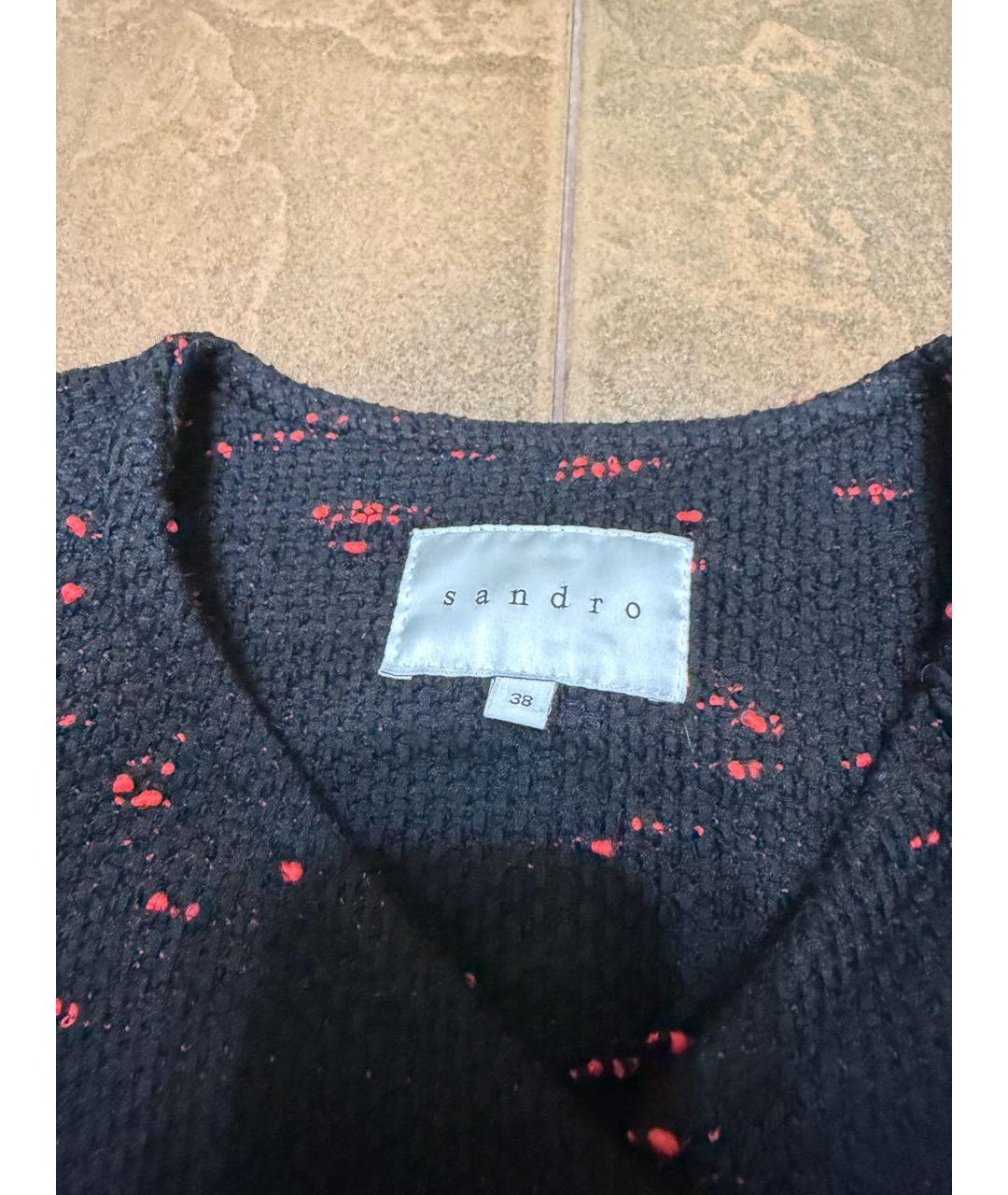 SANDRO Черный полиэстеровый жакет/пиджак, фото 3