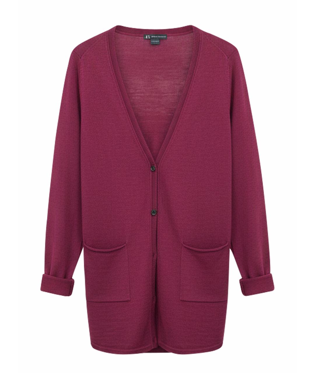ARMANI EXCHANGE Бордовый шерстяной кардиган, фото 1