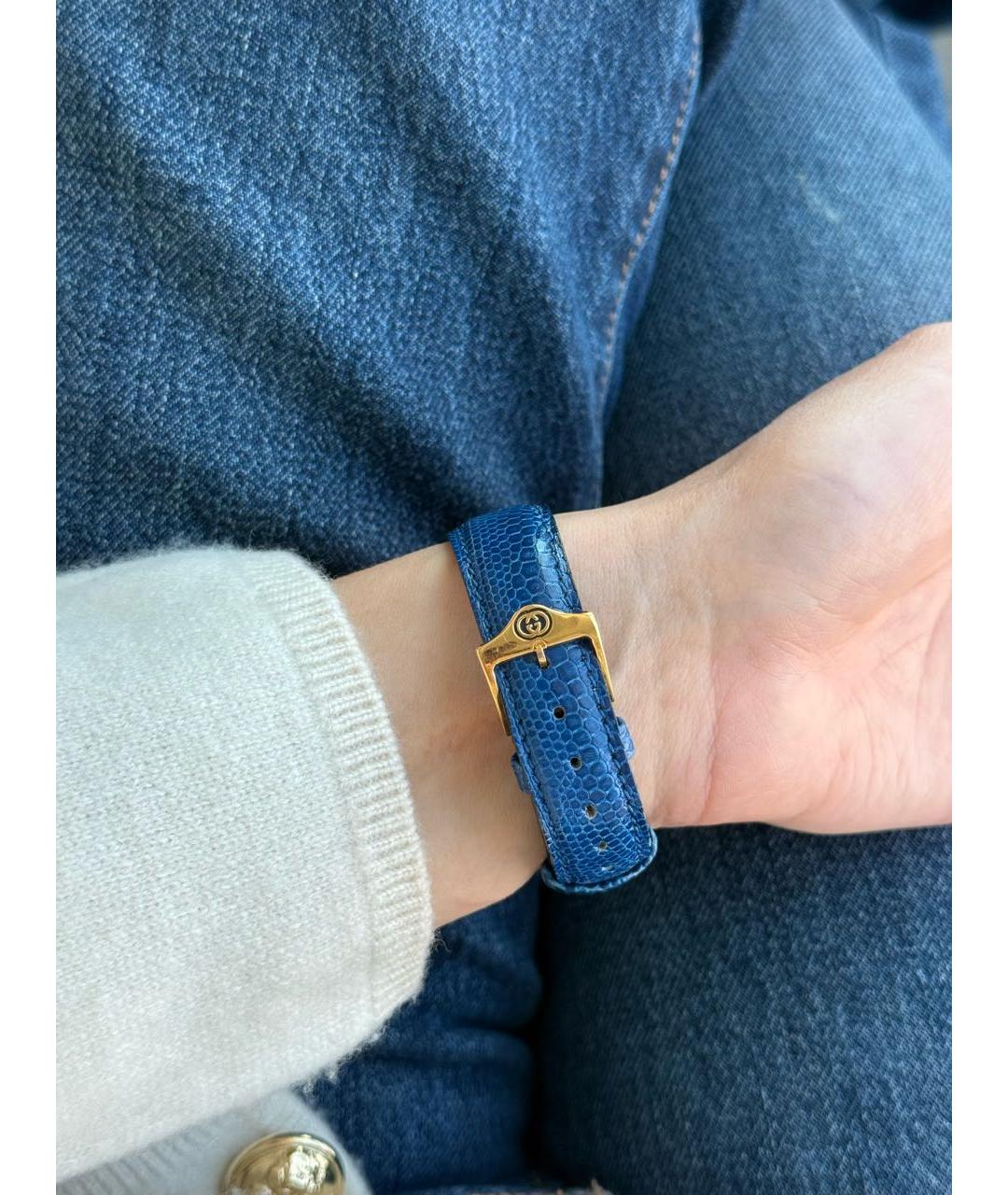 GUCCI Синие позолоченные часы, фото 2